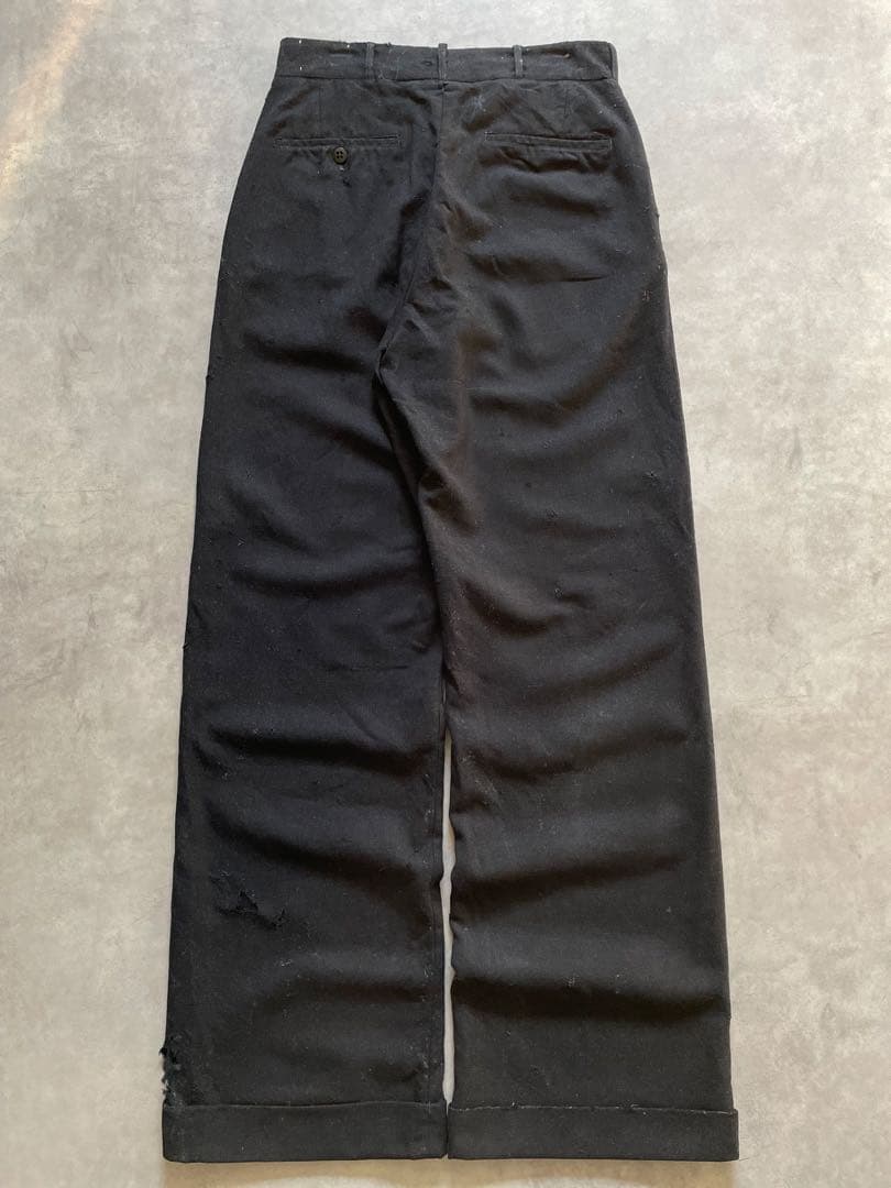 わ*い様 US製 40s ブラックウールスラックス コロゾボタン 50s 60s