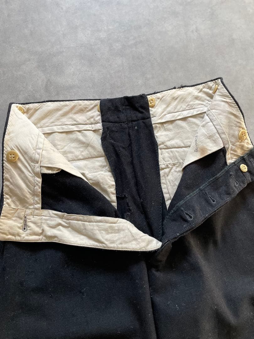 わ*い様 US製 40s ブラックウールスラックス コロゾボタン 50s 60s