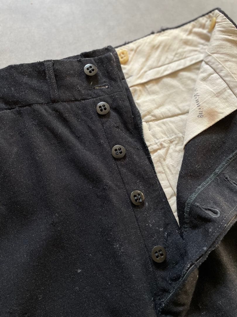 わ*い様 US製 40s ブラックウールスラックス コロゾボタン 50s 60s
