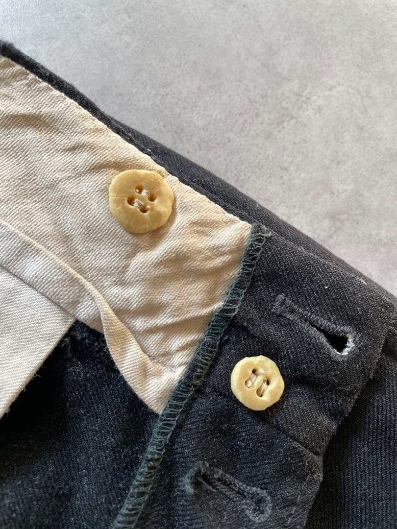 わ*い様 US製 40s ブラックウールスラックス コロゾボタン 50s 60s