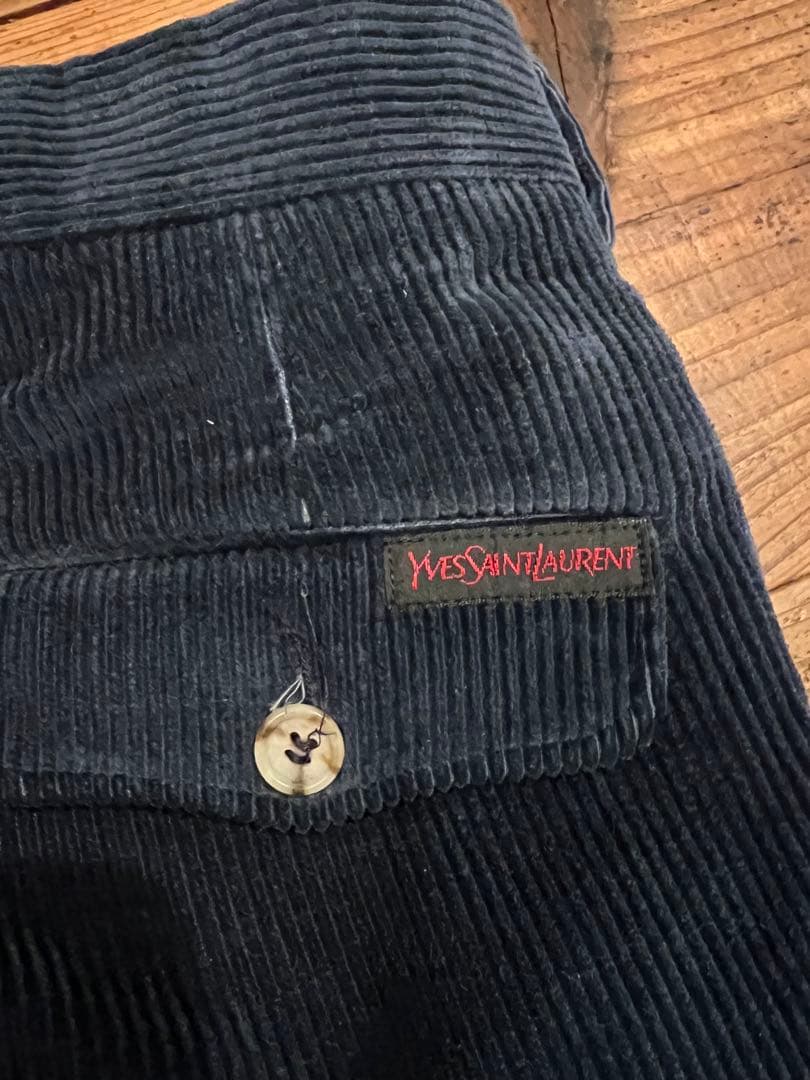 希少80年代？Yves Saint Laurent ネイビー コーデュロイパンツ