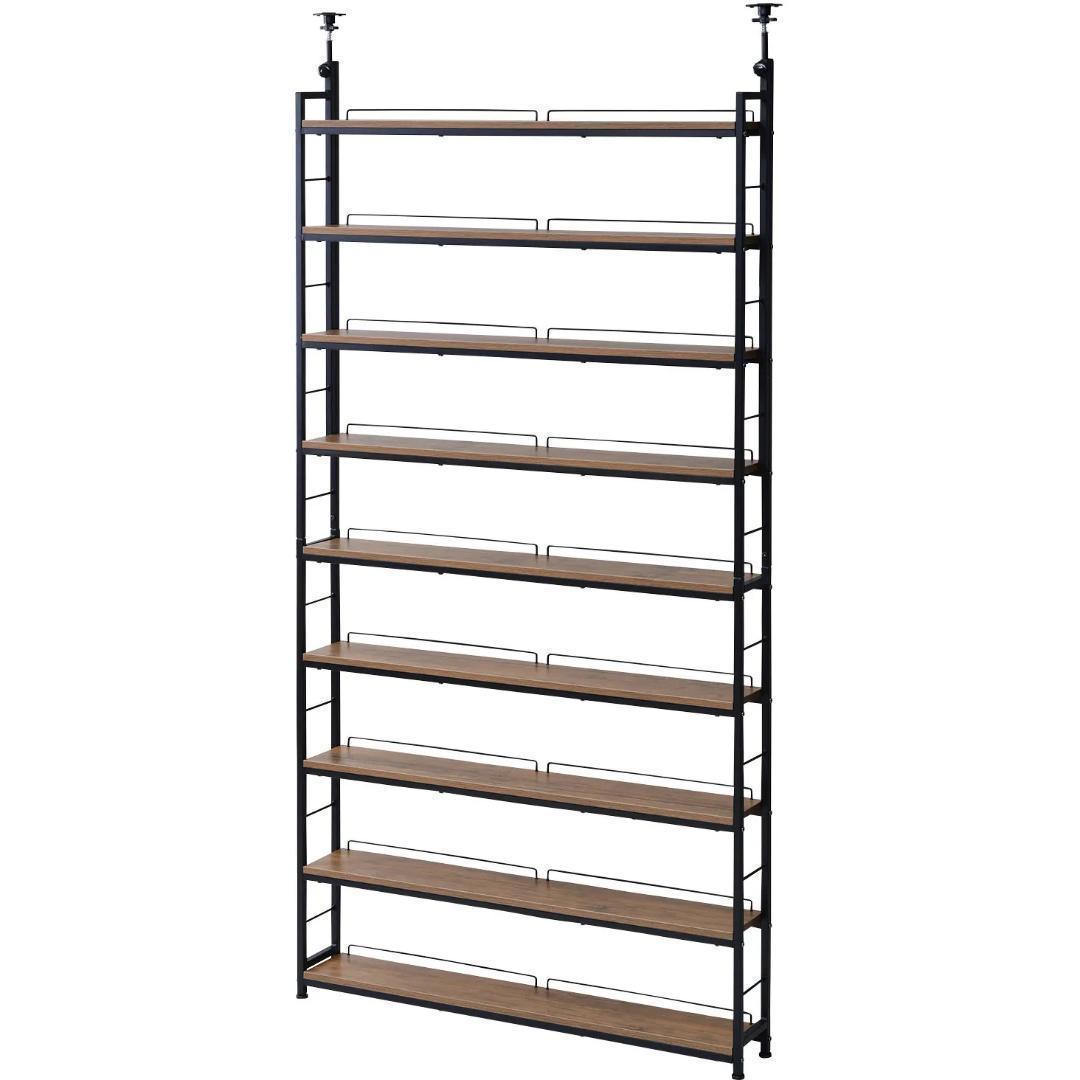 本棚(張りメッキ) 大容量 スリム RTRS-10015(ABR/SBK)