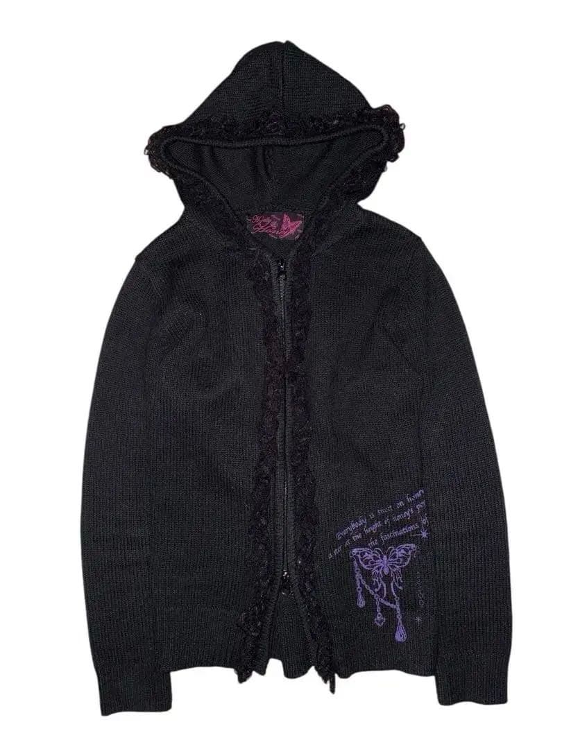 00s h.naoto lace up frill hoodie パーカー