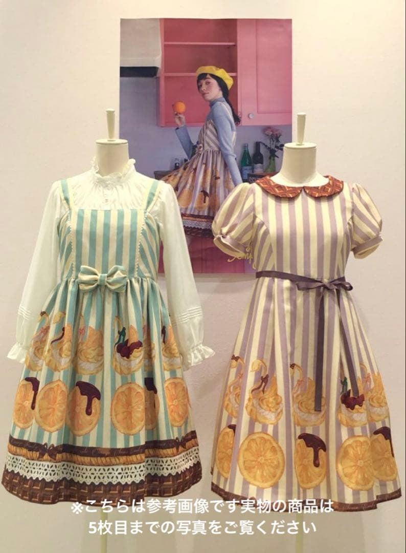 t*中様 【新品】エミリーテンプルキュート スワンシュー柄 ジャンパースカート