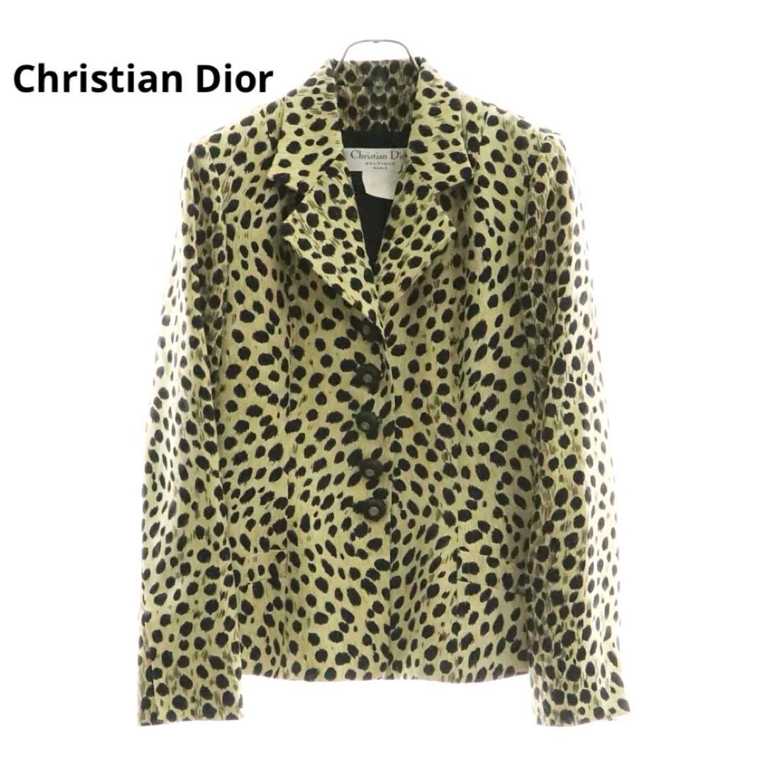 Christian Dior レオパード シルクテーラードジャケット