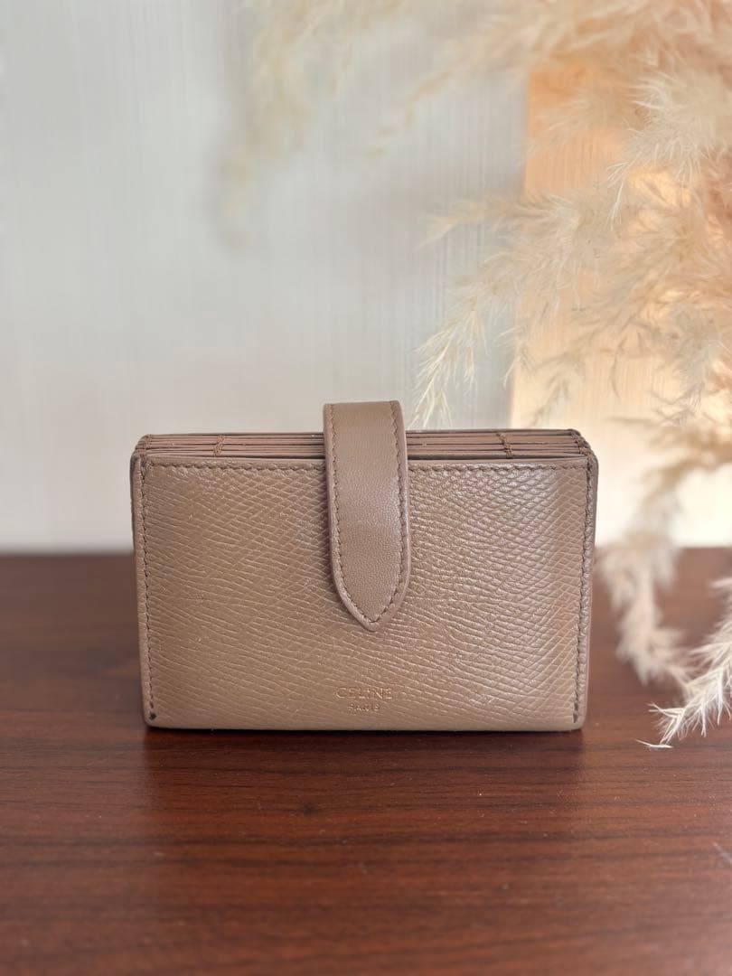 CELINE ベージュ レザー 名刺入れ