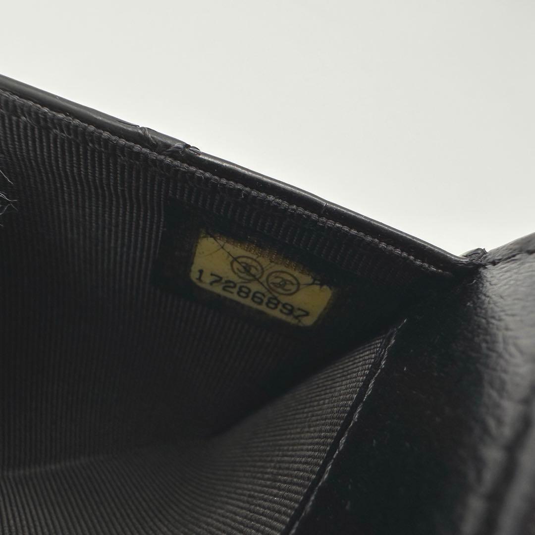 シャネル 財布 エナメル マトラッセ ケース シルバー金具