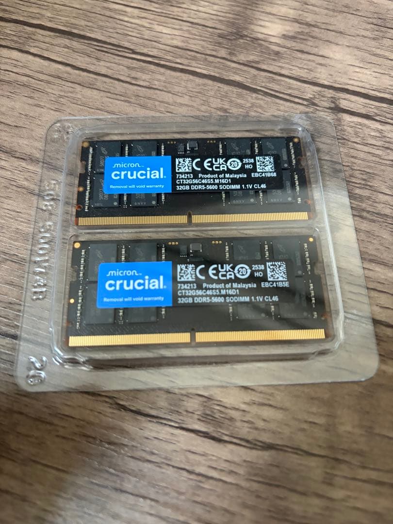 【最終値下】Crucial DDR5 ノートPC用メモリ 64GB 32GBx2