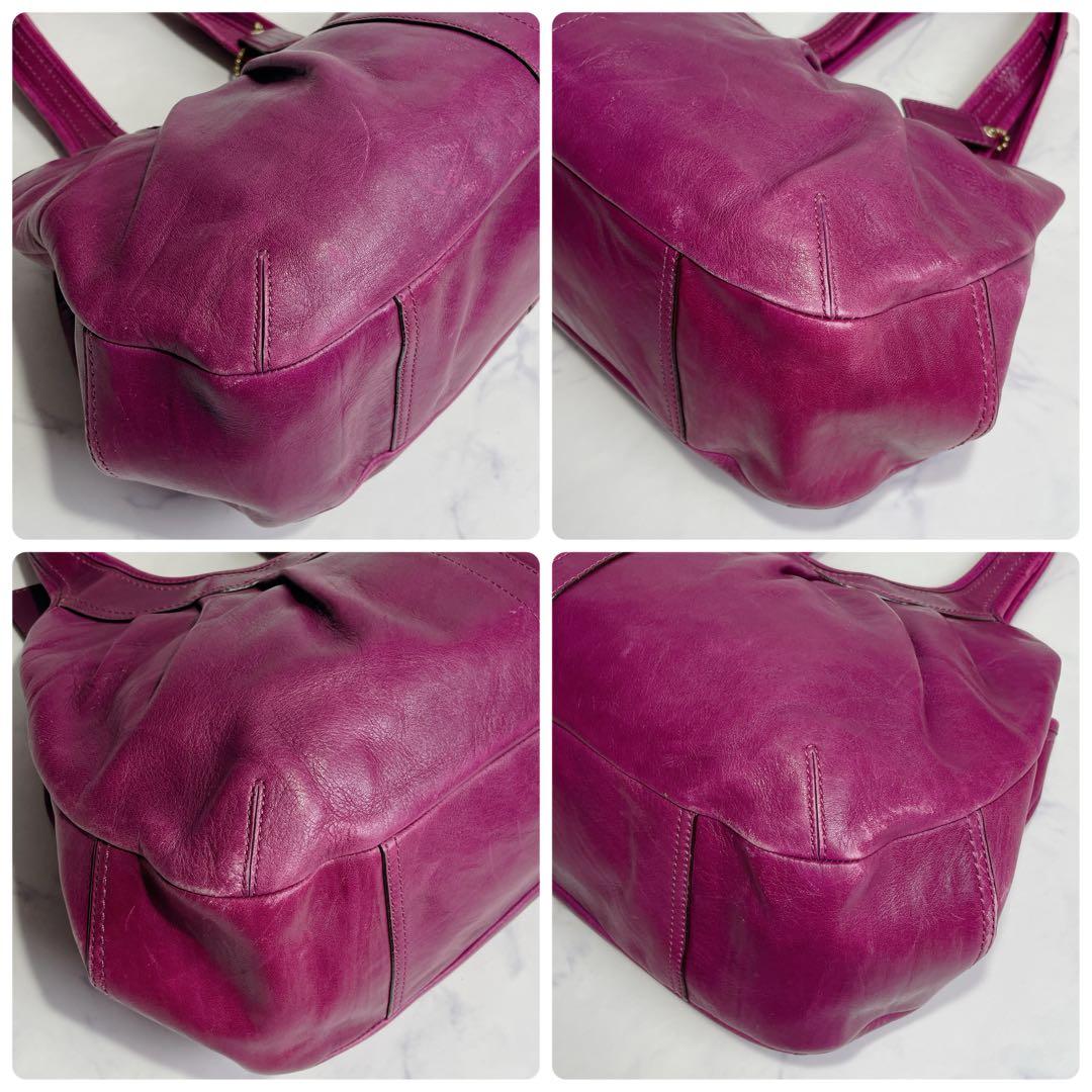 希少色✨COACH トートバッグ フレームサッチェル エルゴ がま口 パープル