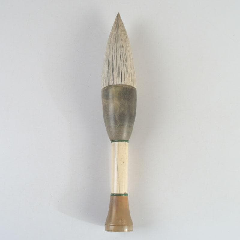 中国　書道具　獣骨製　大筆　ケース付　M　9231