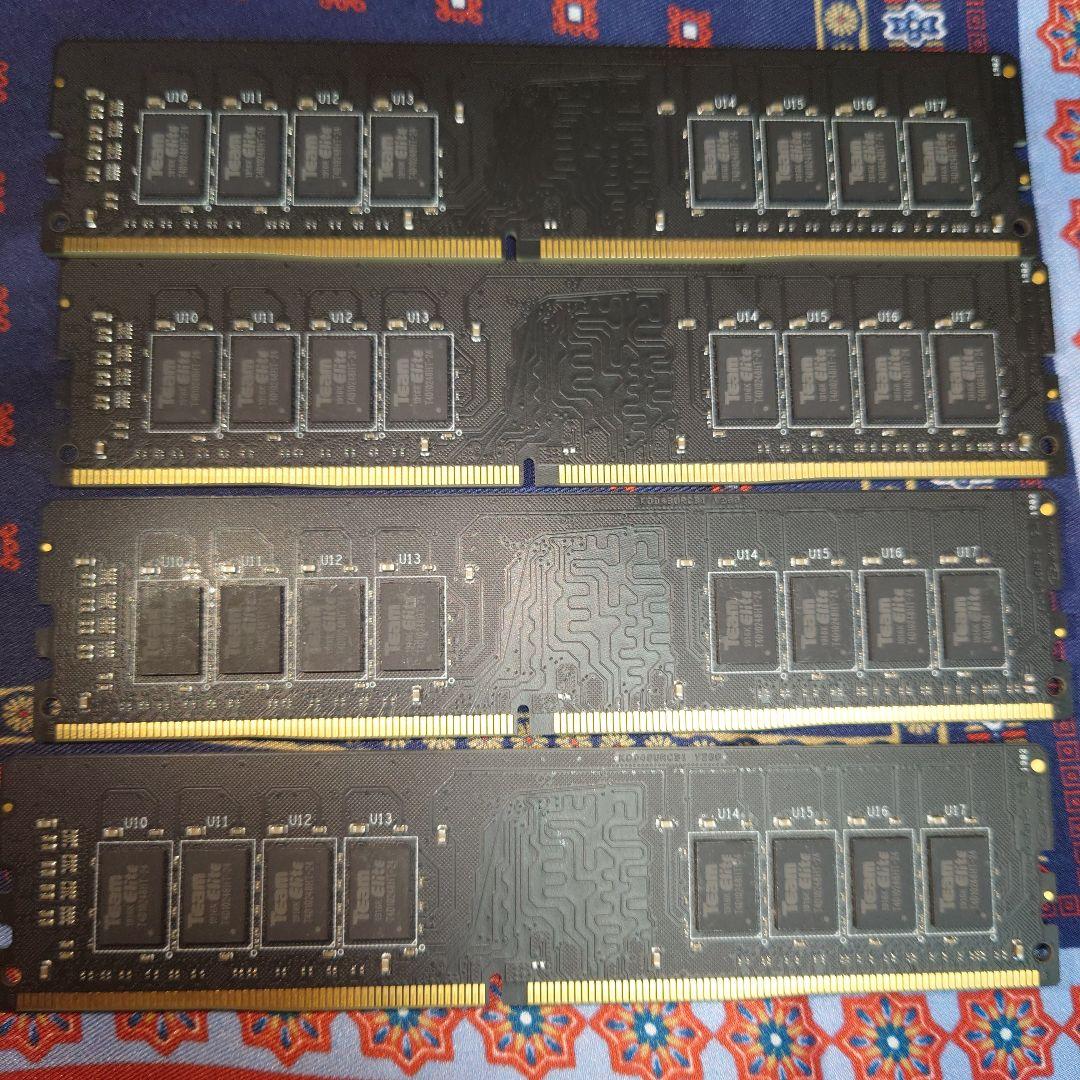 TEAMGROUP DDR4 2400MHz メモリ合計64GB 4本セット