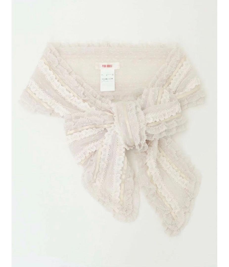 ポルカドットチュールサッシュベルト　アイボリー