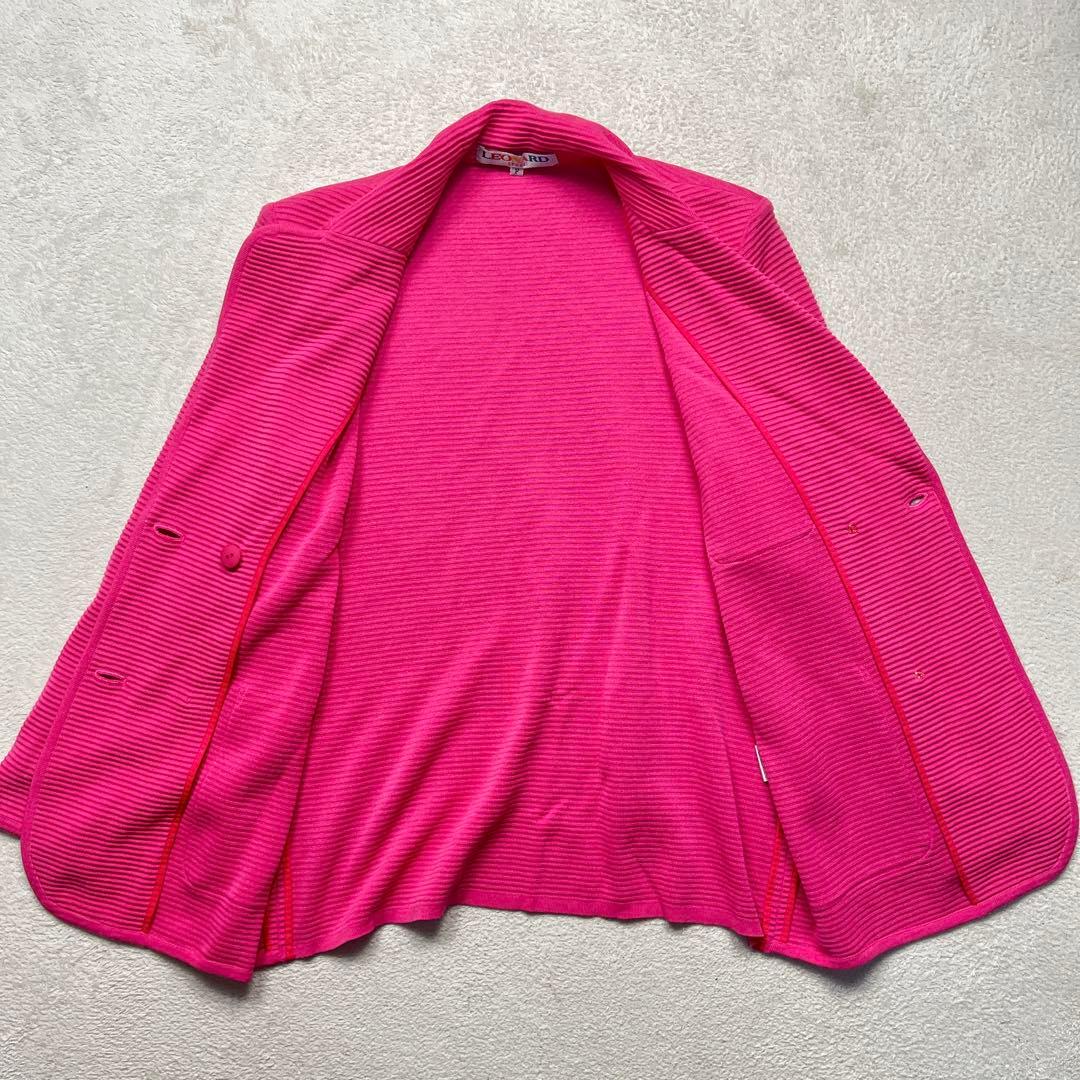 LEONARD レオナール ダブル 金ボタン 刺繍 テーラードジャケット F