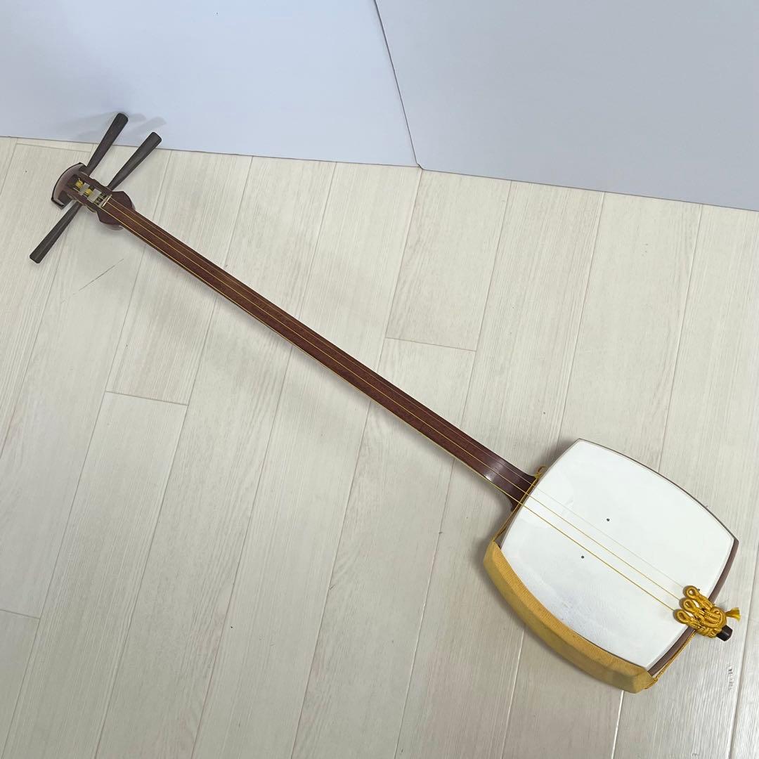 長唄三味線 丸打胴 撥 ハードケース付き