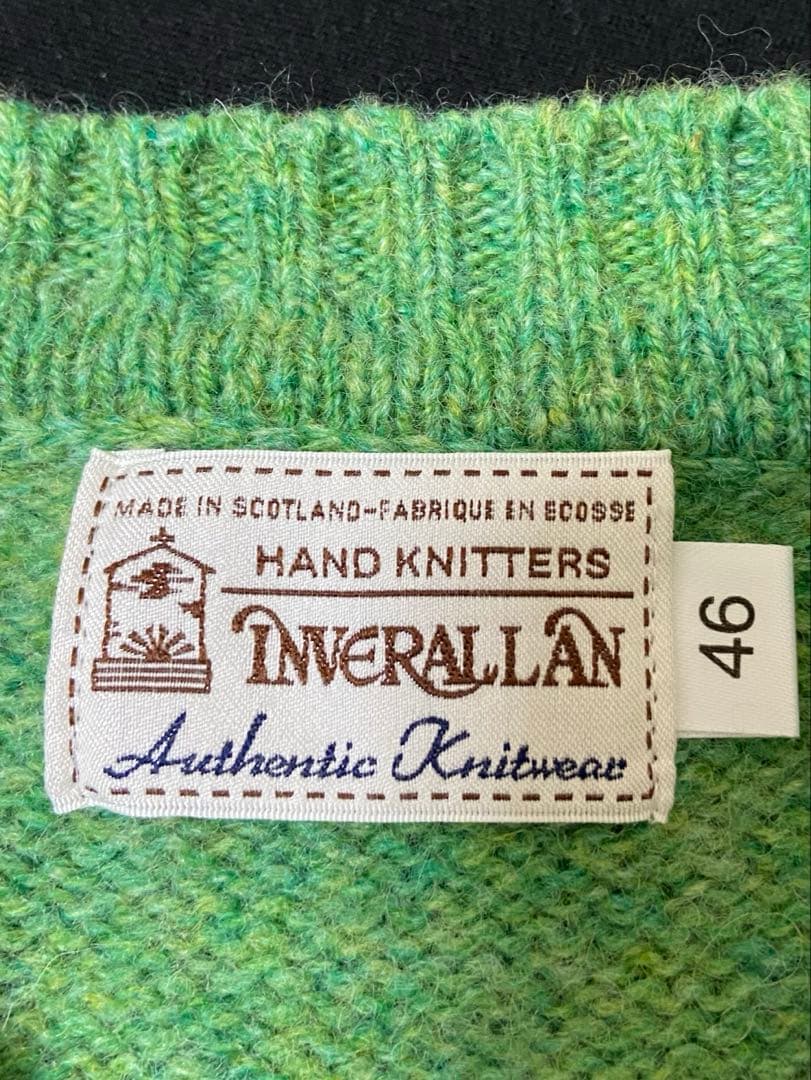 INVERALLAN シェットランドセーター セットインスリーブ 英国製　ミント