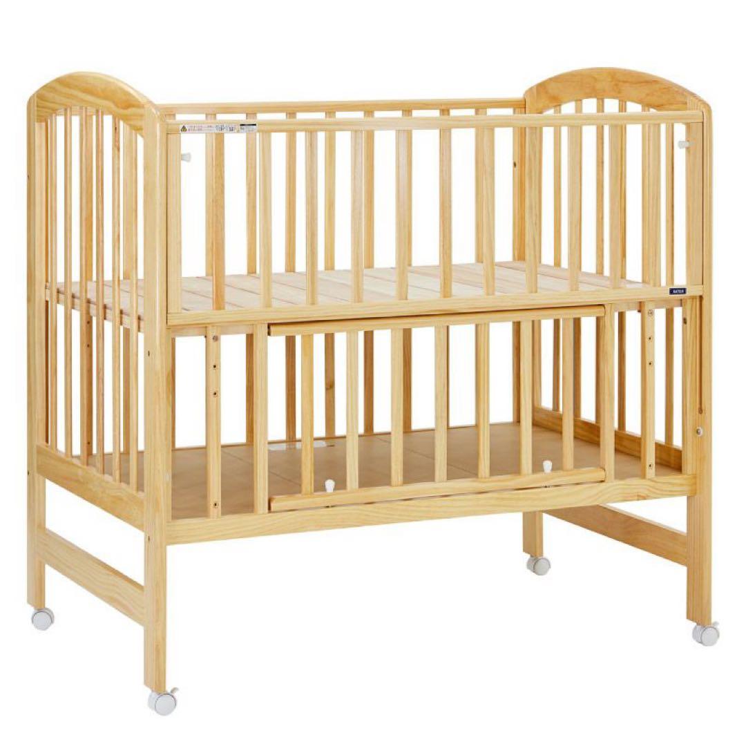 【ほぼ新品】KATOJI ハイポジションベビーベッド(広島市引渡値引