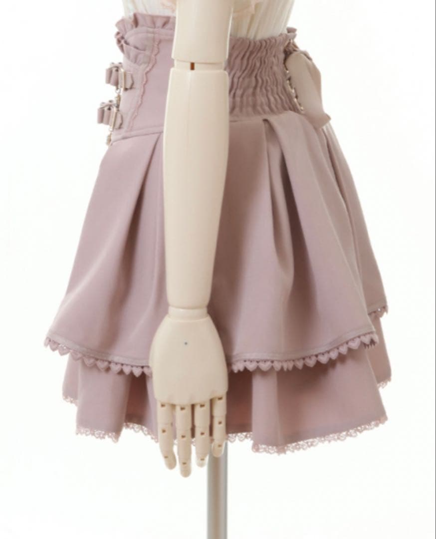 【新品未使用】リズリサ 2連リボンベルトスカパンM ピンク:(110)