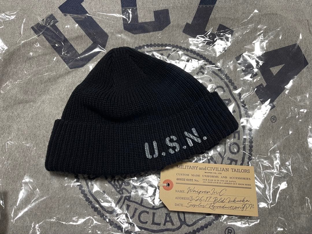 WAIPER.inc U.S.NAVY ワッチキャップ 黒 ショート