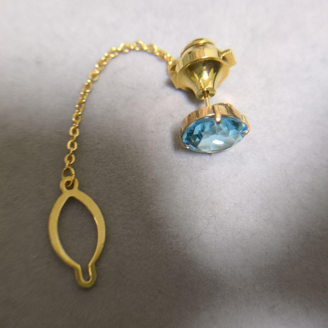 最終価格！K18 ブルートパーズ？　ネクタイピン