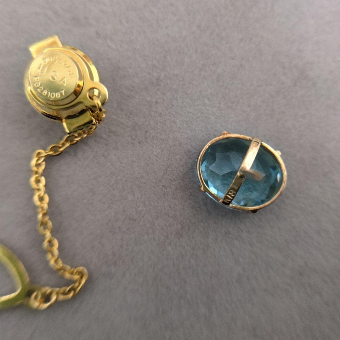 最終価格！K18 ブルートパーズ？　ネクタイピン