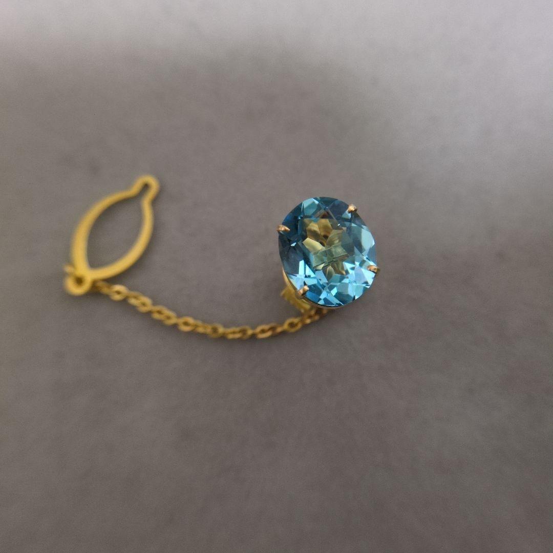 最終価格！K18 ブルートパーズ？　ネクタイピン