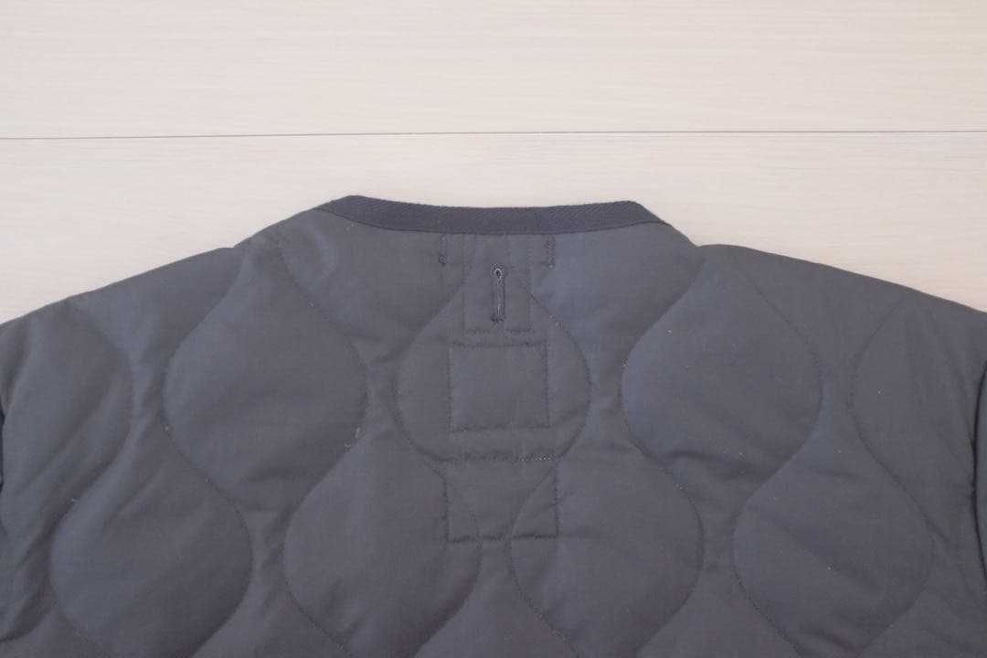 TAION ミリタリー Vネックジップ ダウンジャケット ブラック サイズL