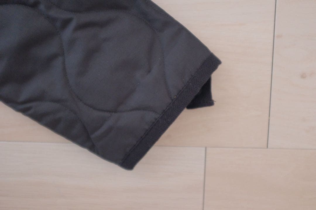 TAION ミリタリー Vネックジップ ダウンジャケット ブラック サイズL