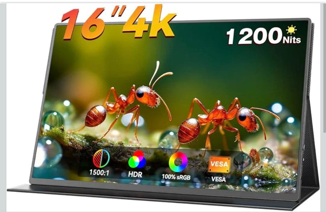 UPERFECT 4K ポータブルモニター 16インチ 1200nit