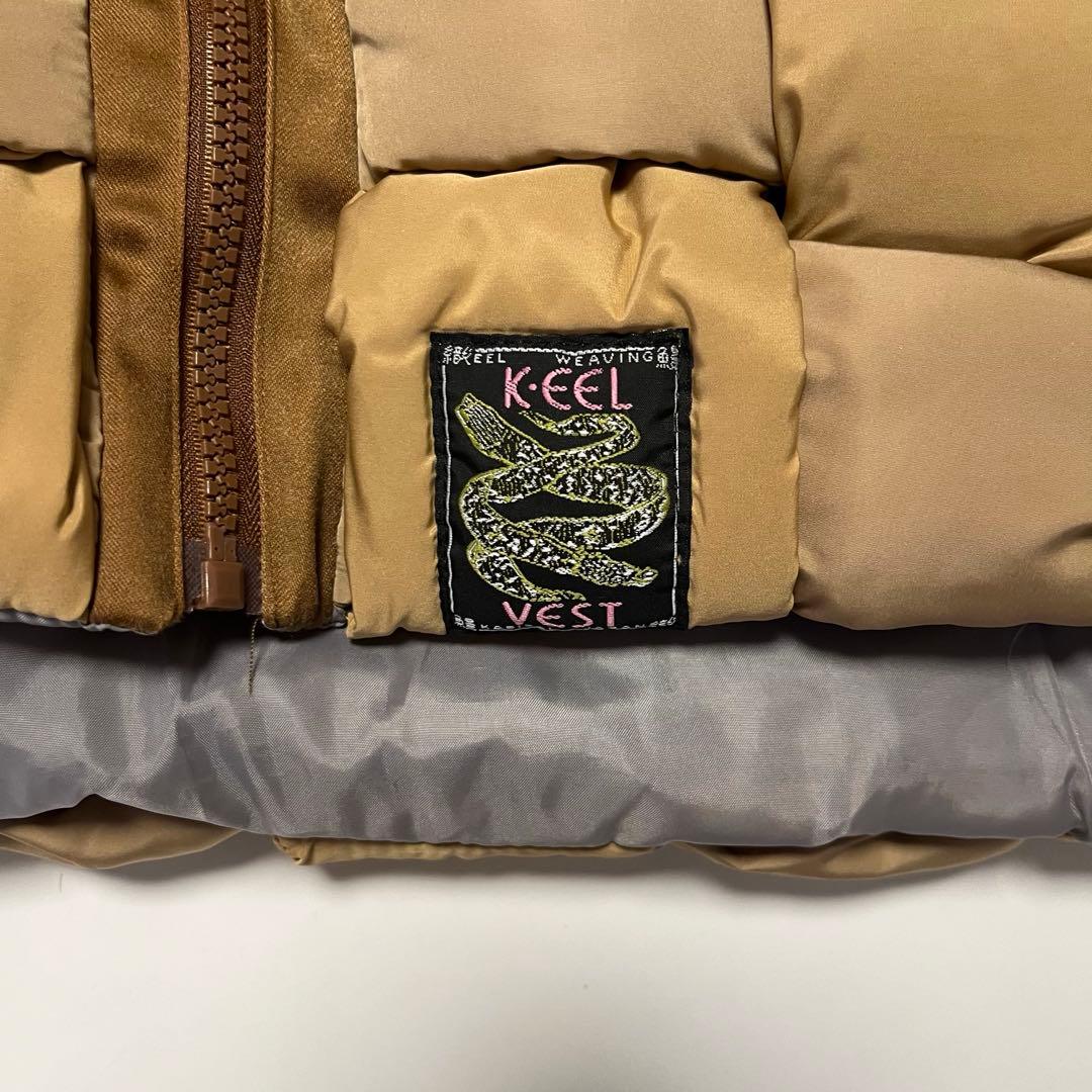 ベージュ キルティング ダウンベスト