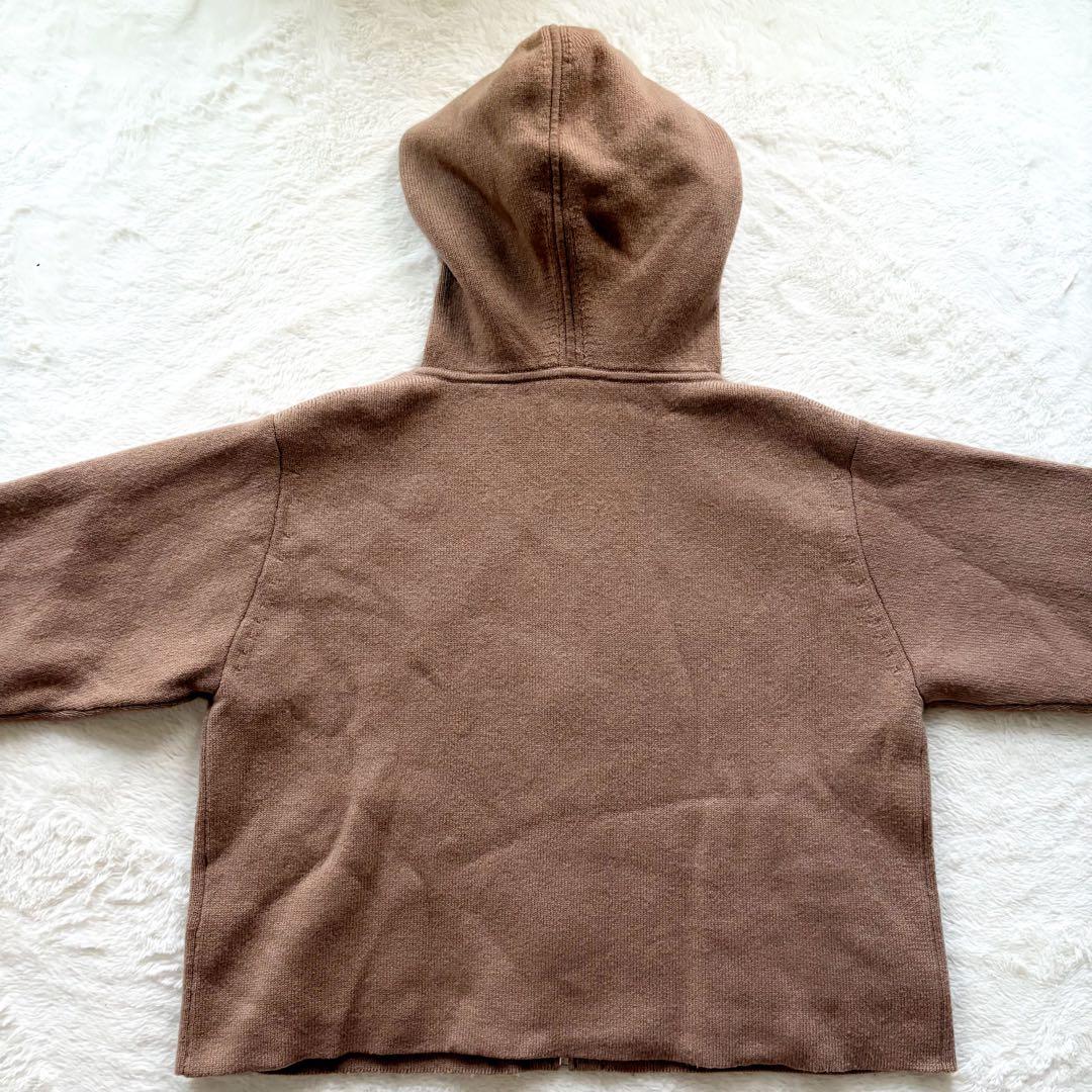 美品！　23AW セオリー　ジップ パーカー　フード　カシミヤ混　茶　現行　S