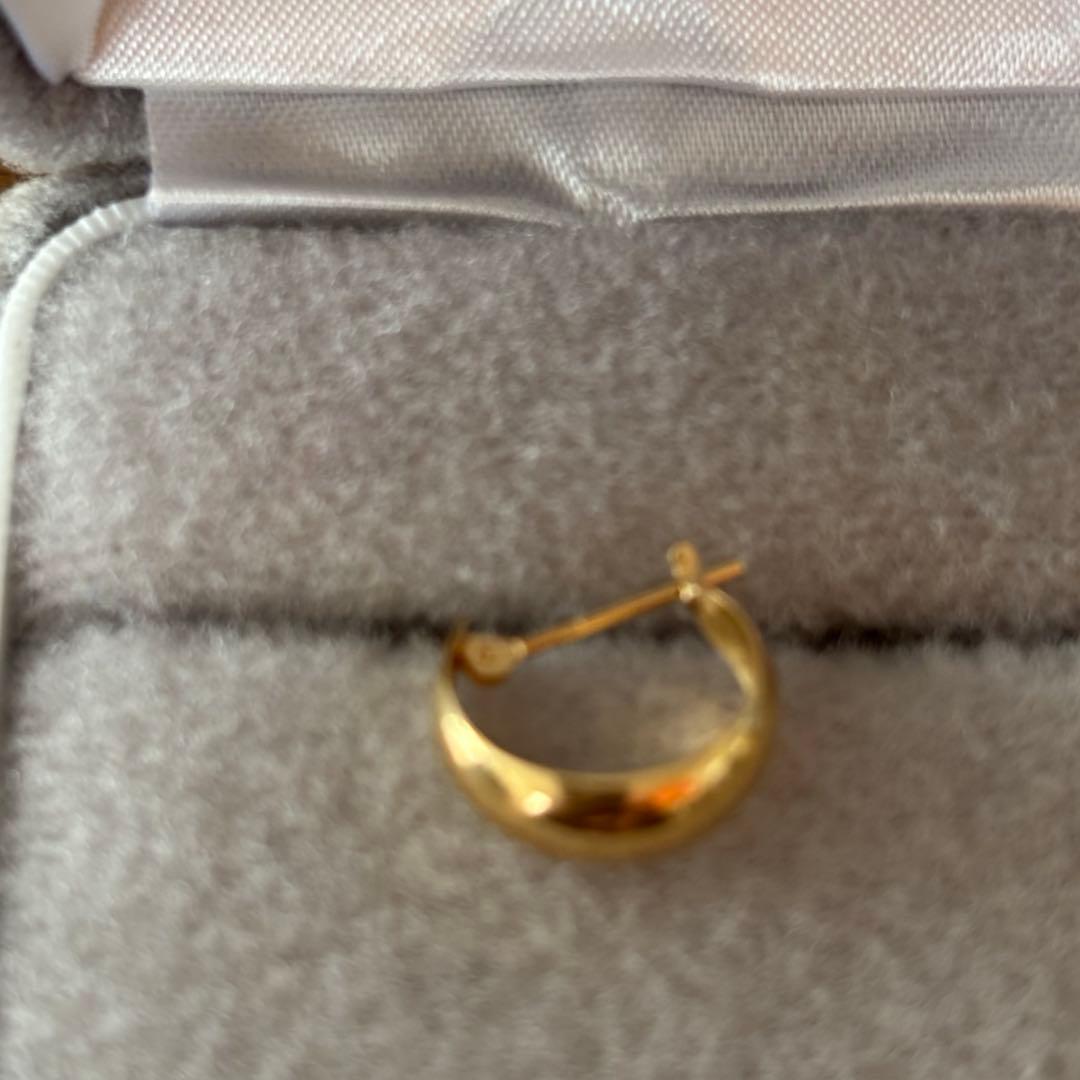 K18　750　18金　イエローゴールド　フープ　ピアス　片耳　5×13
