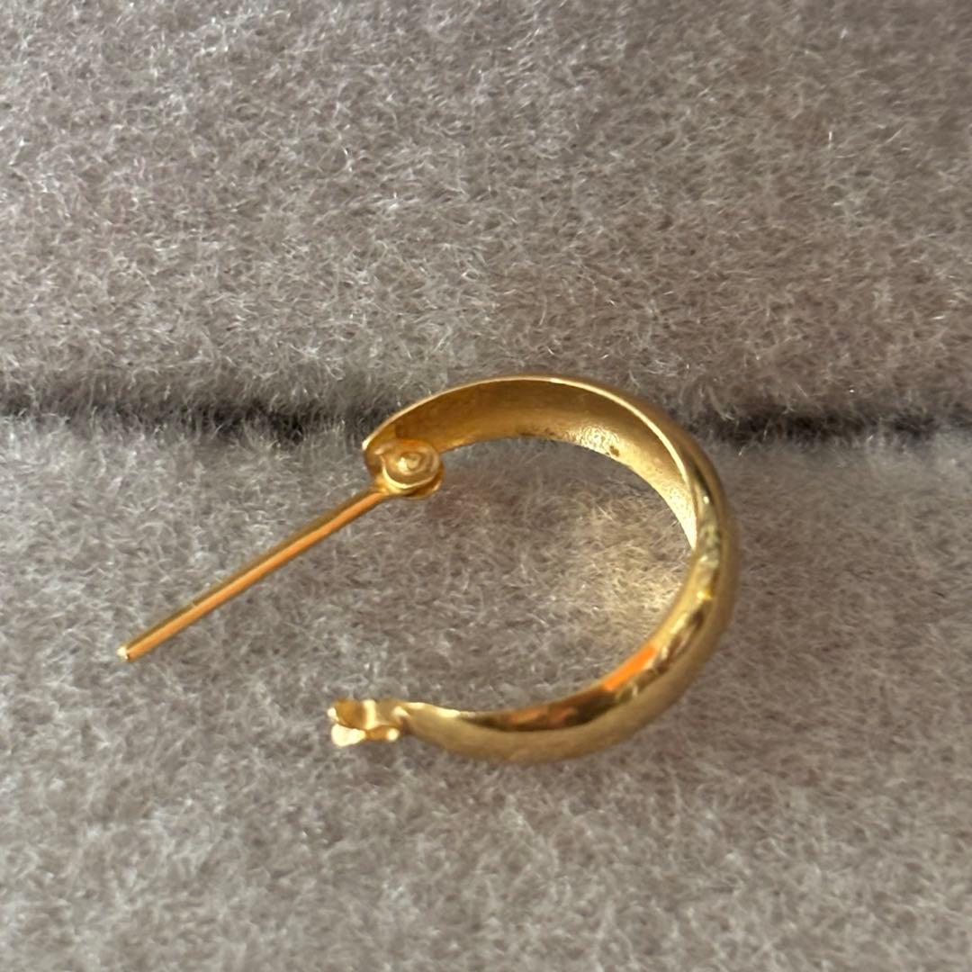 K18　750　18金　イエローゴールド　フープ　ピアス　片耳　5×13