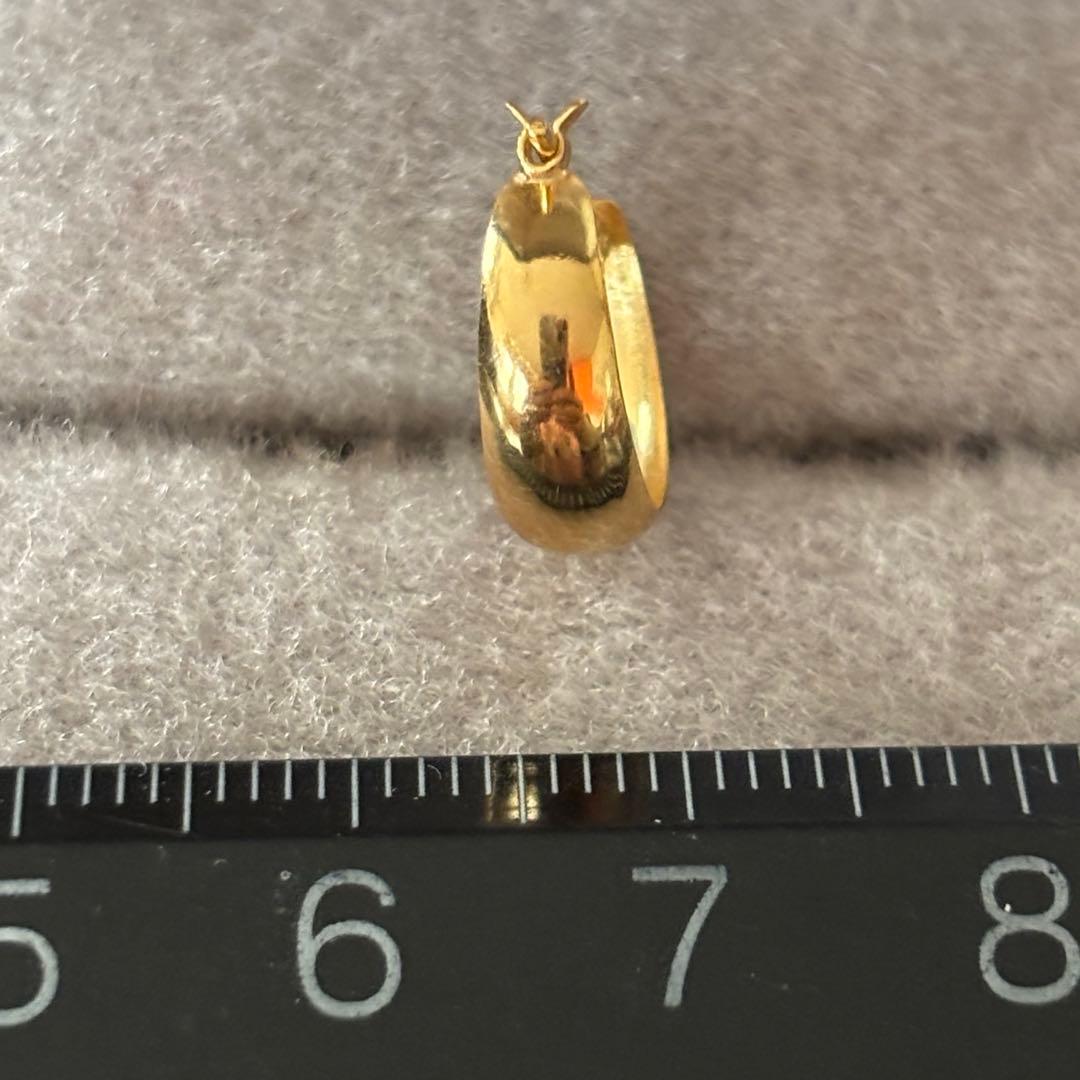 K18　750　18金　イエローゴールド　フープ　ピアス　片耳　5×13