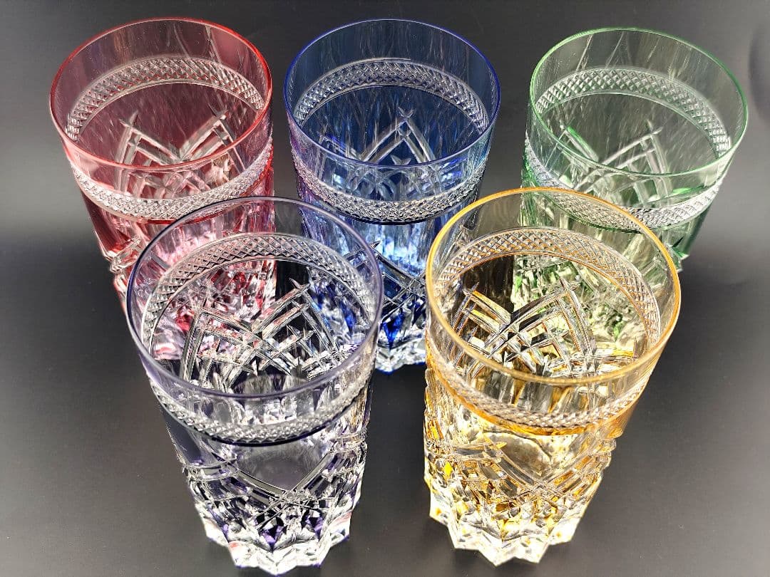 カガミクリスタル サンクラール 5客 江戸切子（切子、江戸切子、薩摩切子）