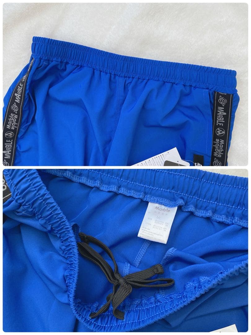 専用新品未使用タグ付 Marble フィットネスパンツMLブルー トレーニング