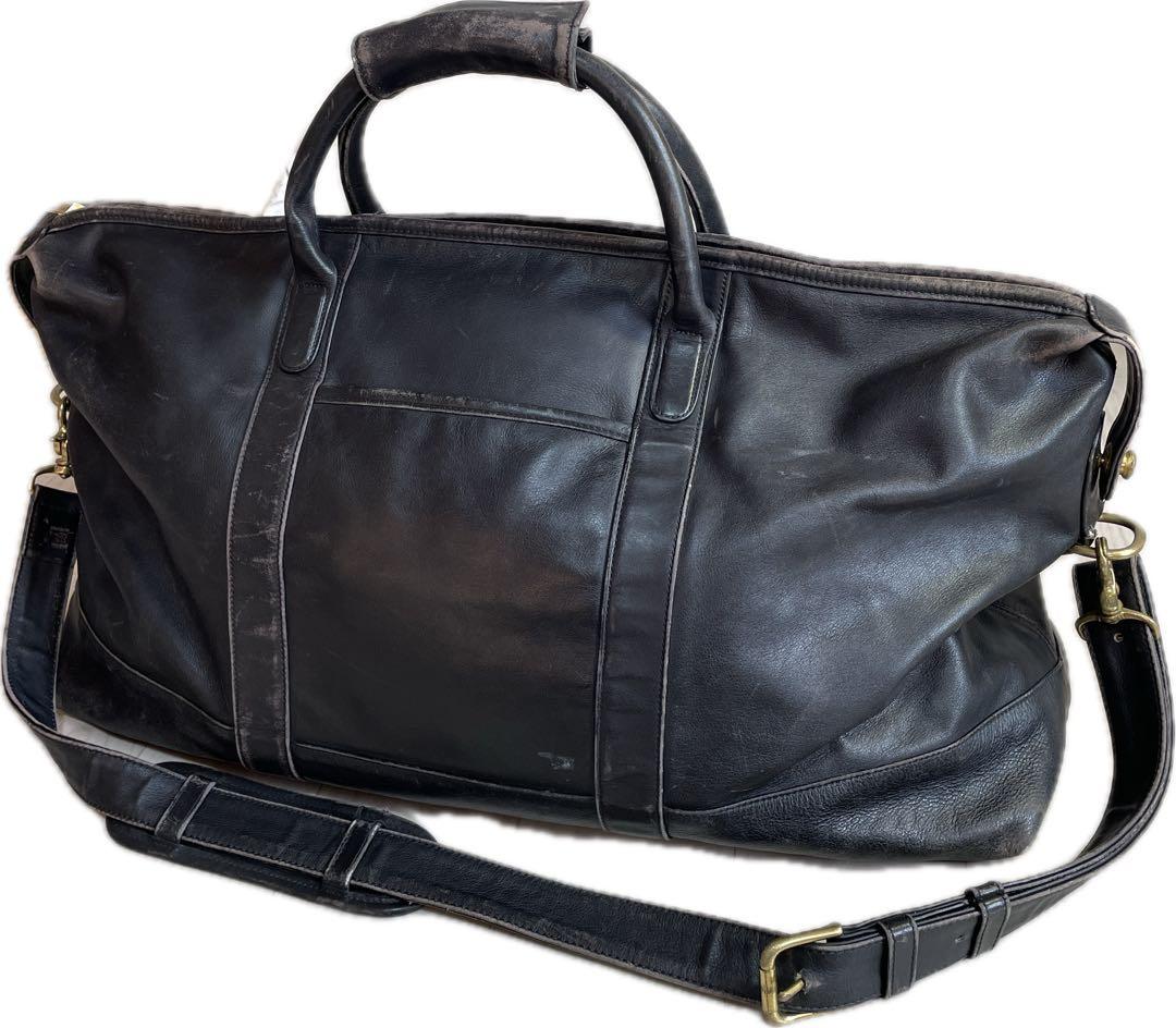 OLD COACH ブラックレザー ボストンバッグ 大容量