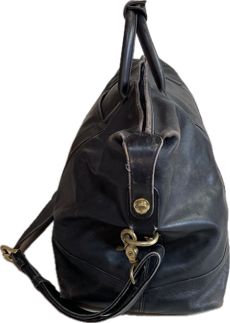 OLD COACH ブラックレザー ボストンバッグ 大容量