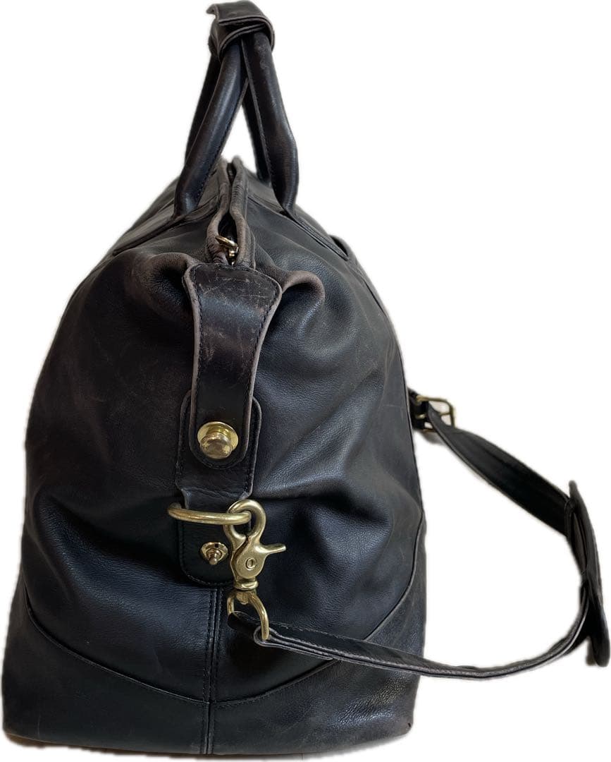 OLD COACH ブラックレザー ボストンバッグ 大容量