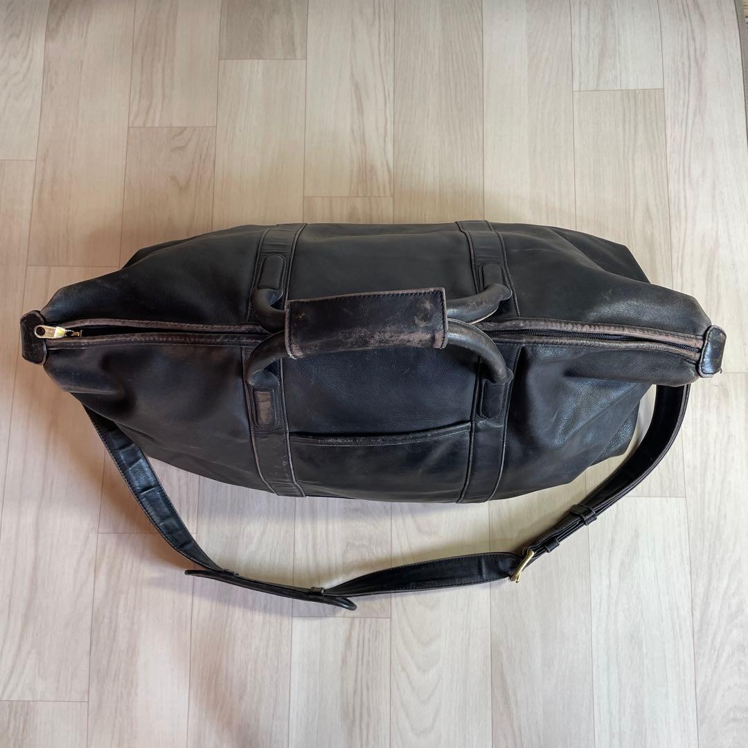 OLD COACH ブラックレザー ボストンバッグ 大容量