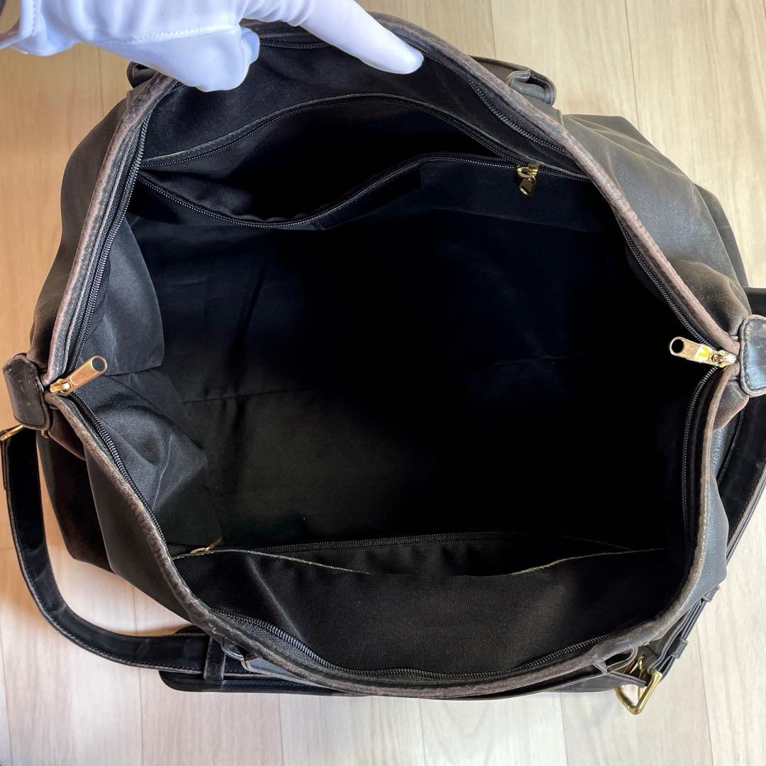 OLD COACH ブラックレザー ボストンバッグ 大容量