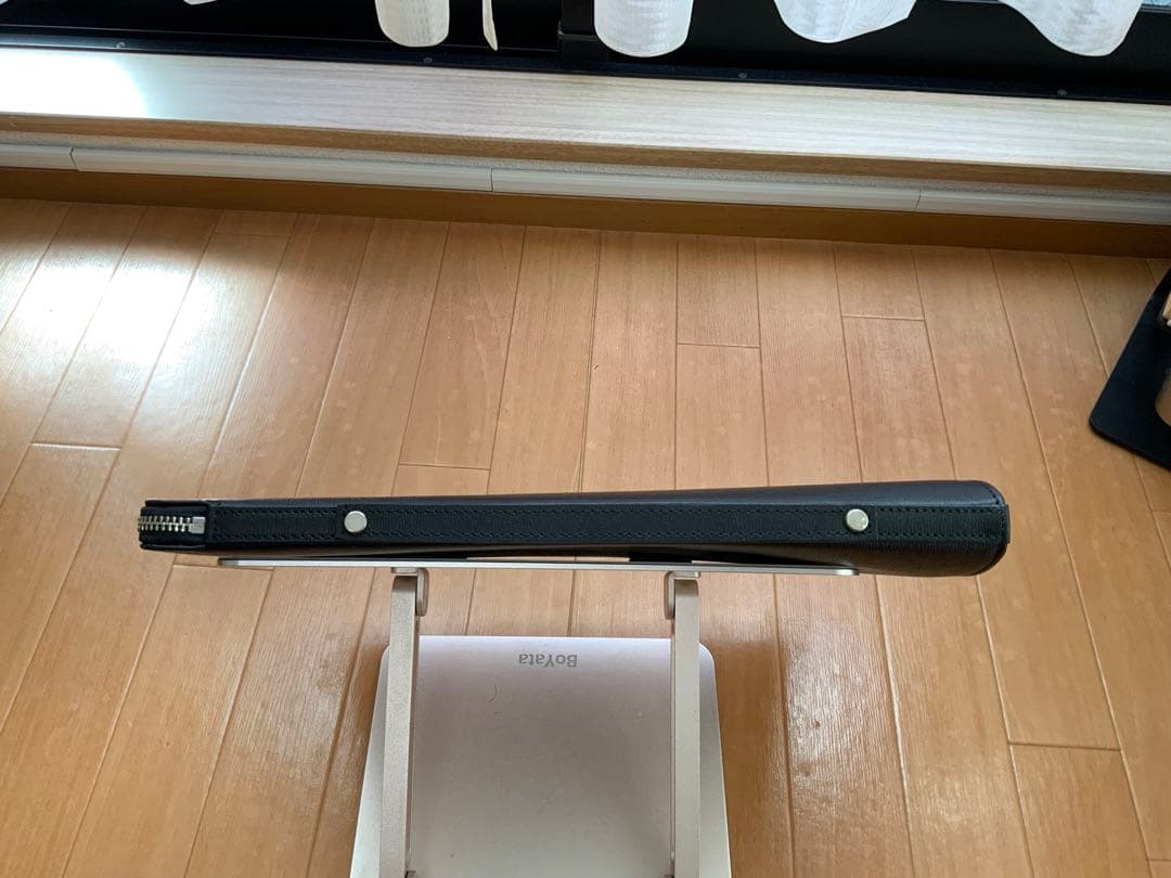 【美品】　ポーター フラックス クラッチバッグ レザー ロゴ 大容量 A4可 黒