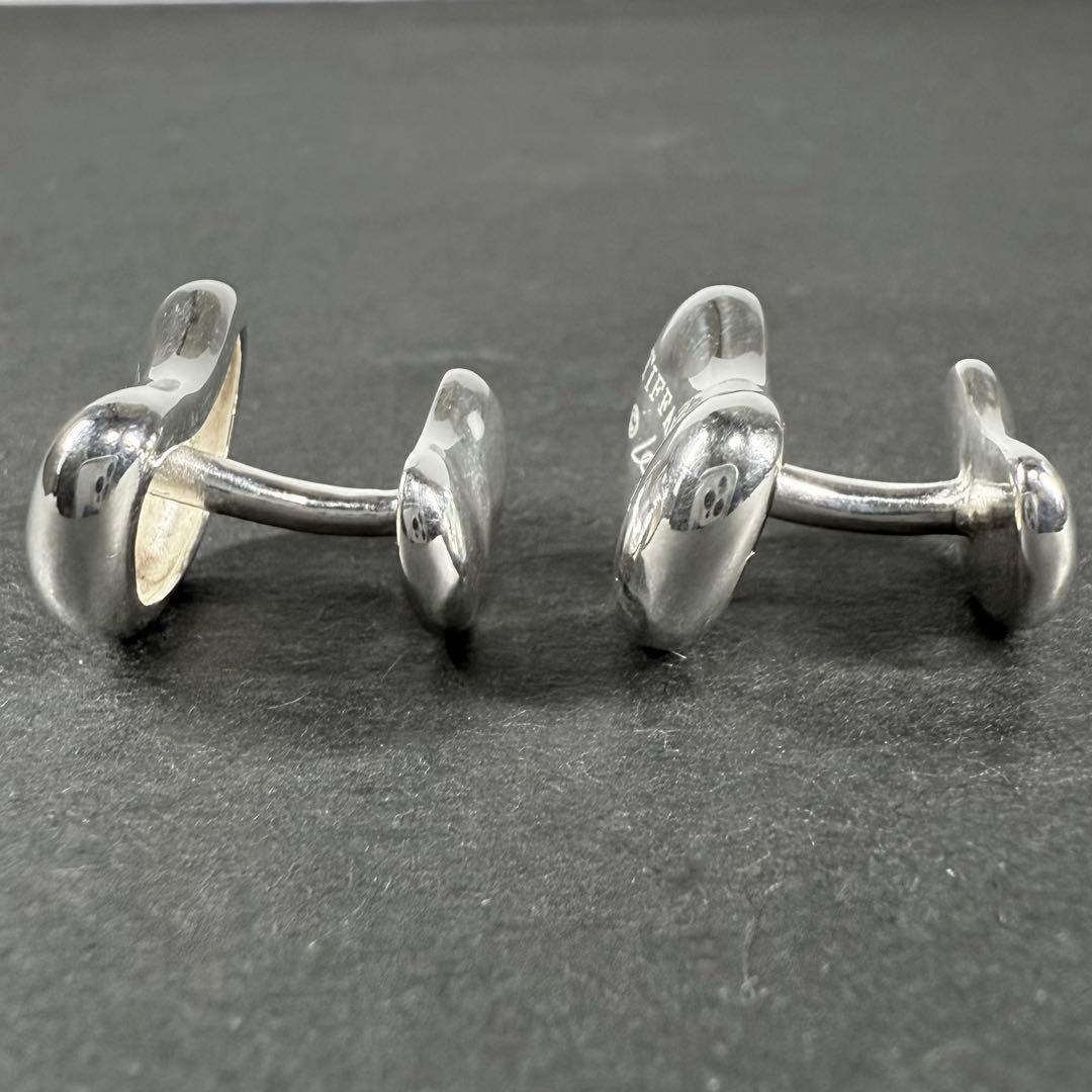良品 ティファニー カフス ビーン 豆 シルバー925 カフリンクス ボタン 箱