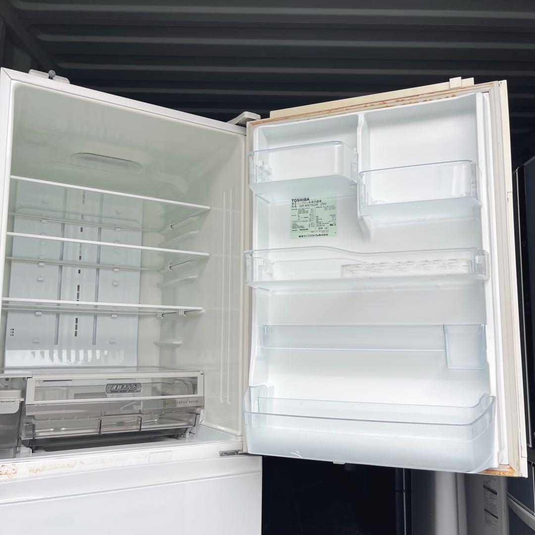 36取付無料！東芝ベジータ真ん中野菜室 自動製氷付きホワイト5ドア冷蔵庫！