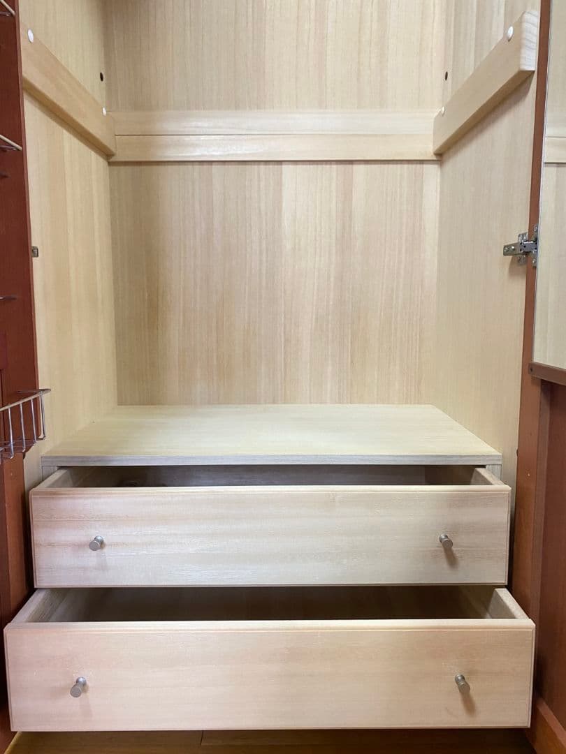 洋服タンス ミラー付き 天然木　洋タンス　箪笥　引き出し付き