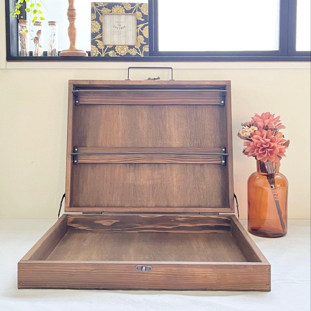 トランク型アイアンバーディスプレイボックス(ブラウン)