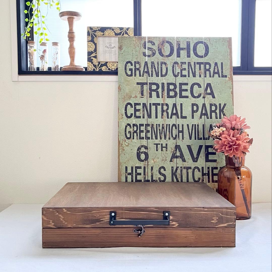 トランク型アイアンバーディスプレイボックス(ブラウン)