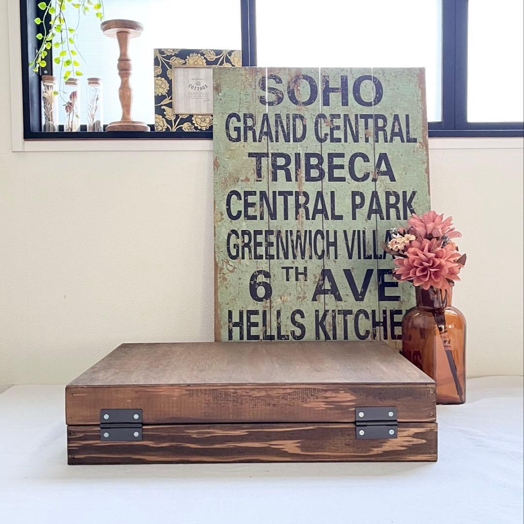 トランク型アイアンバーディスプレイボックス(ブラウン)