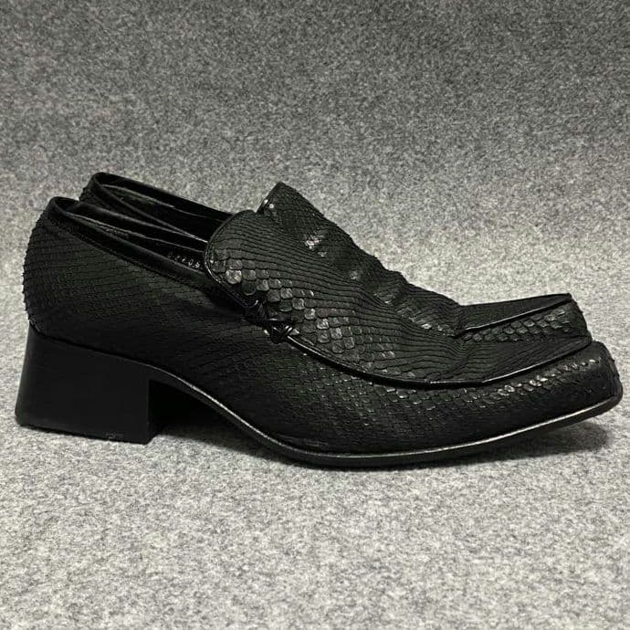 5351 POUL LES HOMMES パイソンレザー ヒール シューズ 3