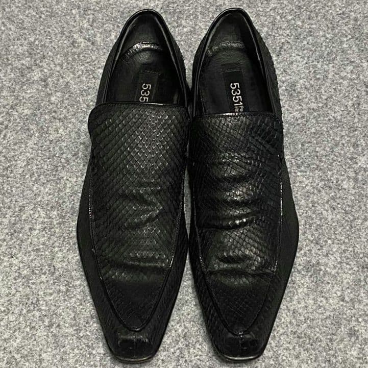 5351 POUL LES HOMMES パイソンレザー ヒール シューズ 3