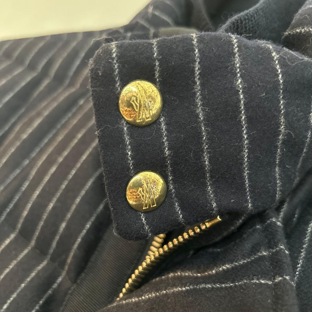 MONCLER ネイビー ストライプ ベスト　モンクレール　ダウン